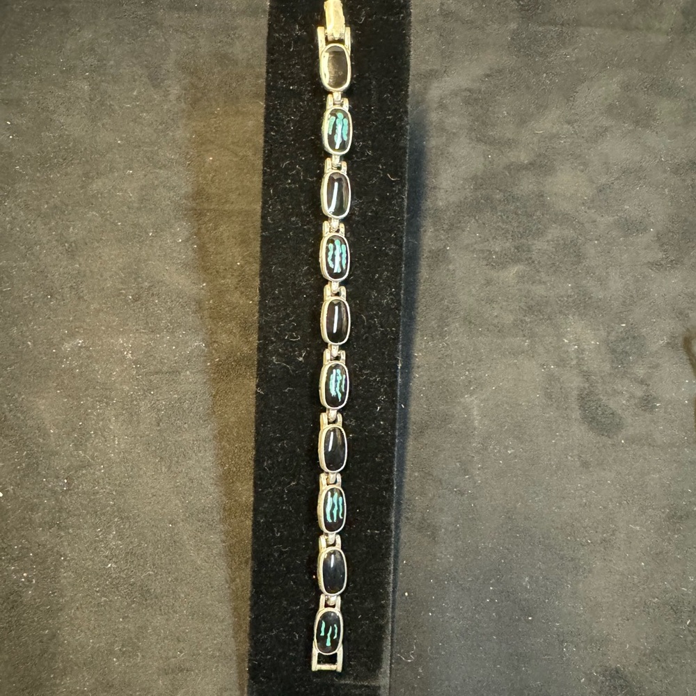 Elegant Silver and Blue Women's Bracelet